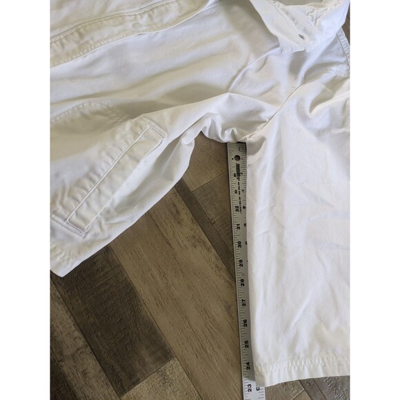 Women's 100% Cotton White Y2K Jacket Full Zip And Snaps Retro Sustainable 2X - Picture 10 of 13